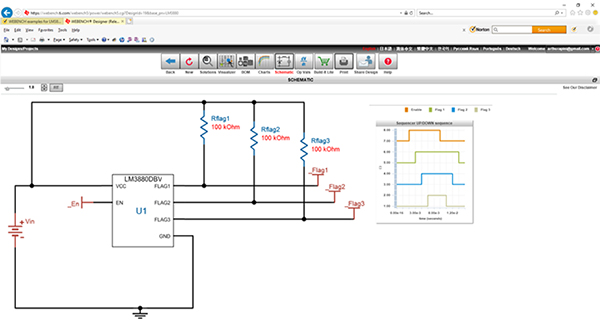 Texas Instruments WEBENCH Power Designer display Image of Texas Instruments WEBENCH Power Designer display