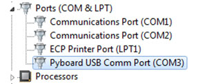 Device Manager and Look Under "Ports"