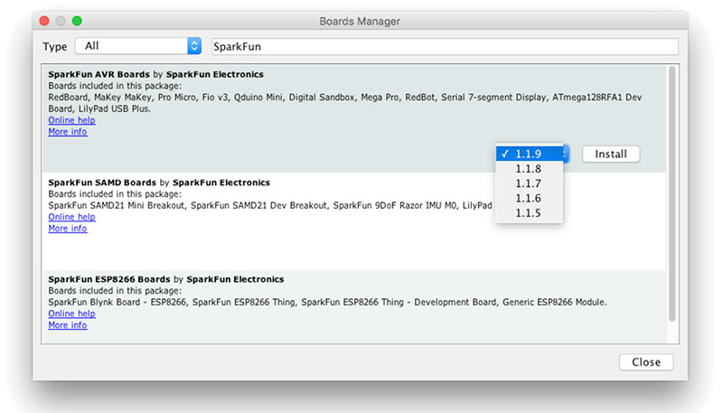 A version number and an &ldquo;Install&rdquo; button will appear